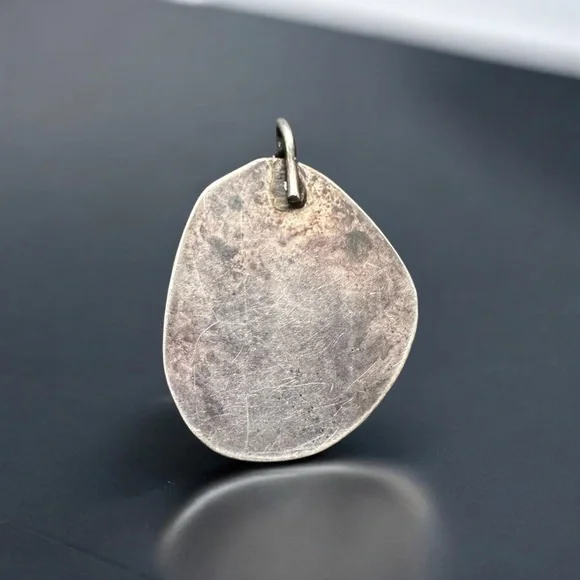 Vintage Turquoise Pendant Sterling Silver